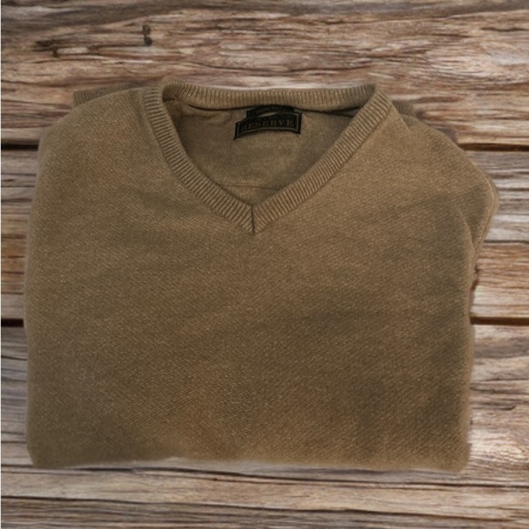 Jos. A. Bank V-Neck Tan Sweater Timeless Knit - Picture 1 of 3